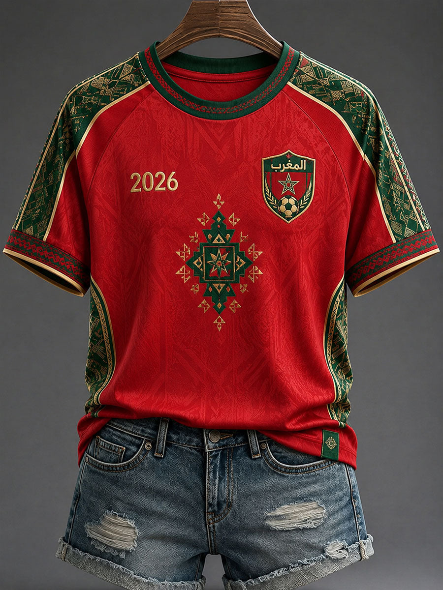 T-shirts de football 2026 du Maroc pour femmes