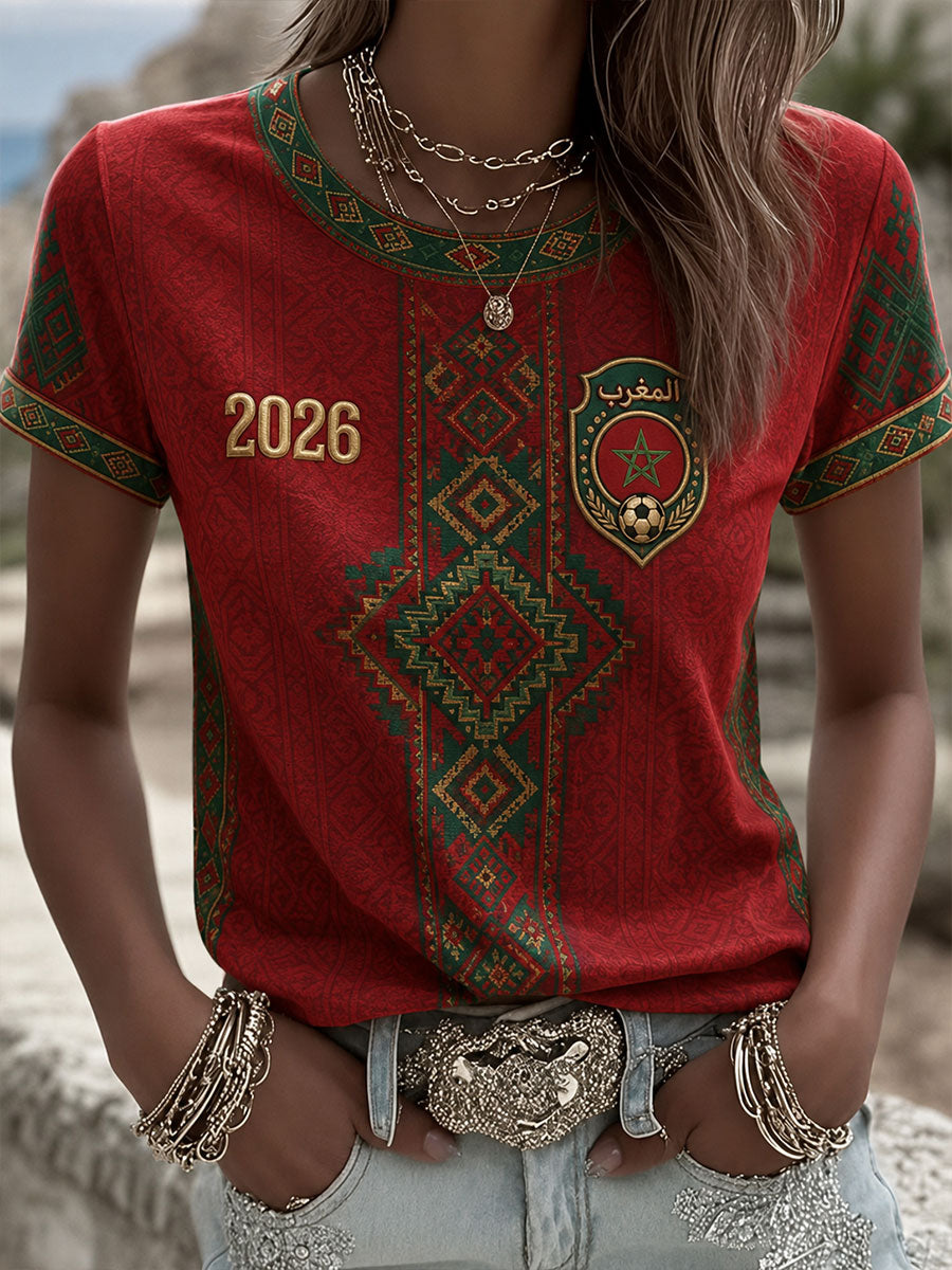 T-shirts de football 2026 du Maroc pour femmes