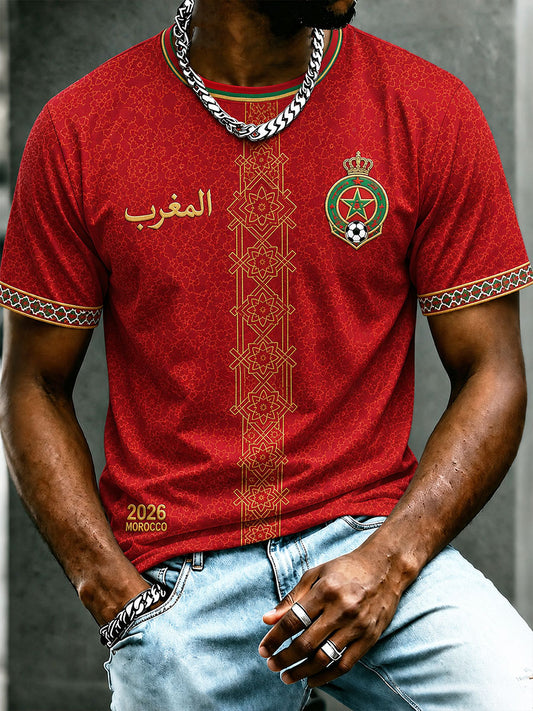 T-shirts unisexe de football du Maroc 2026 pour hommes