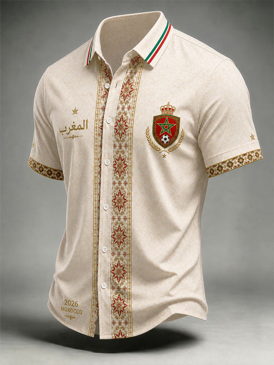 T-shirt manches courtes de football pour hommes, Maroc 2026