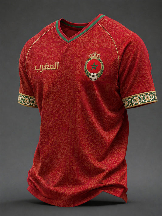 T-shirts unisexe de football du Maroc 2026 pour hommes