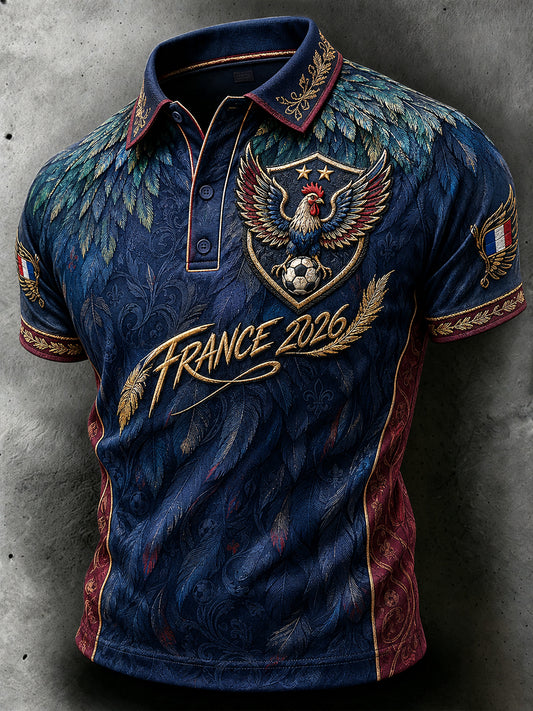 Polo imprimé artistique France Football pour homme