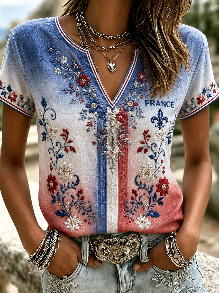 Chemise France Football Coton-Lin Femme