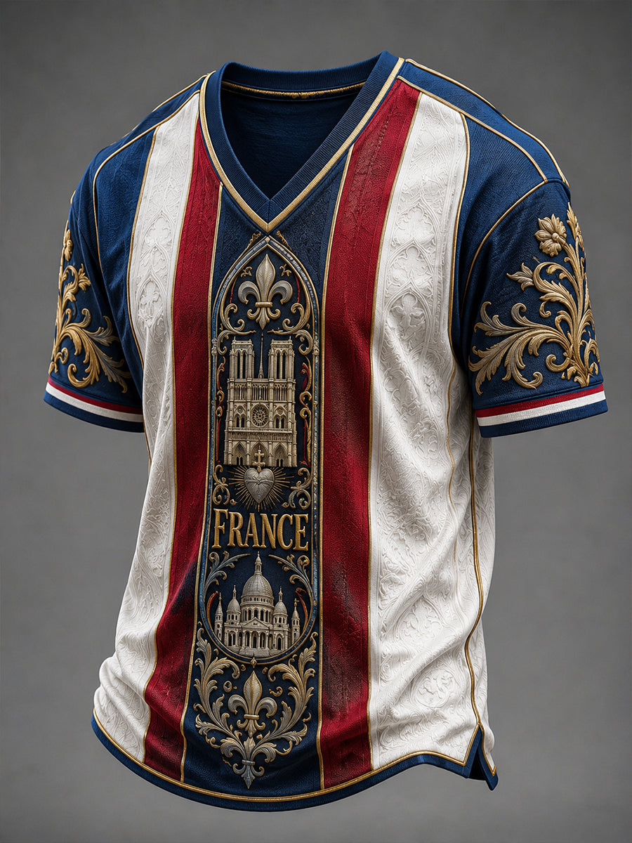 T-shirt col V France Football pour homme