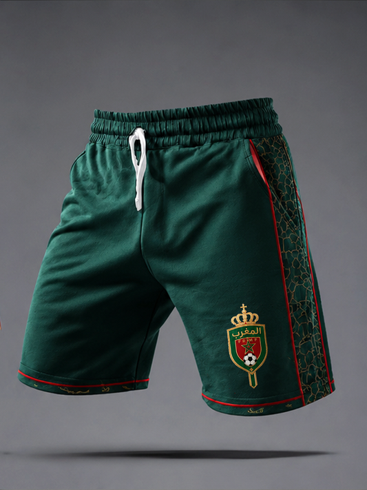 Shorts imprimés football marocain pour hommes