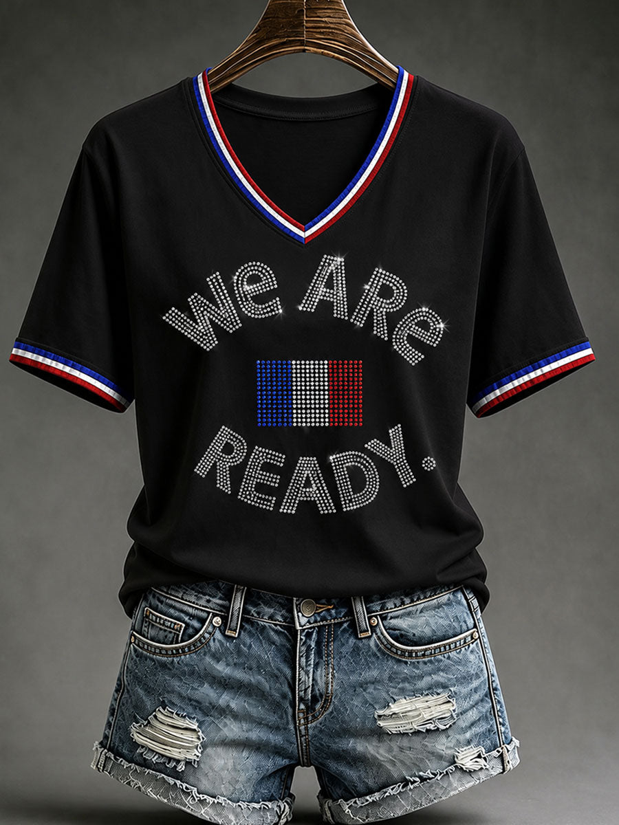 T-shirt à manches courtes pour femmes «We Are Ready»