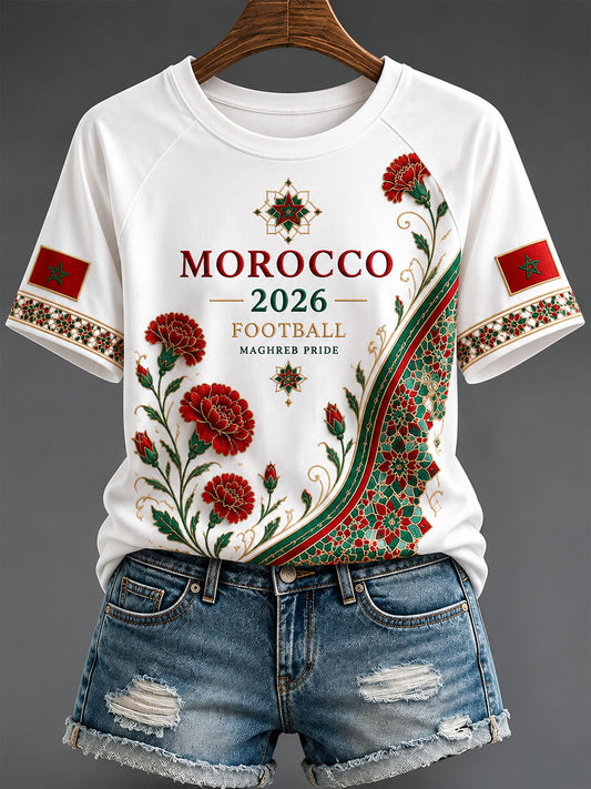 T-shirts de football 2026 pour femmes, Maroc