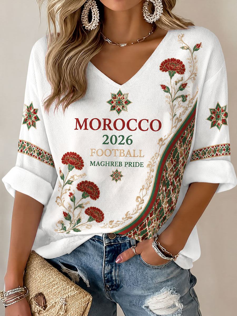 T-shirt gaufré 2026 Maroc Football Femme