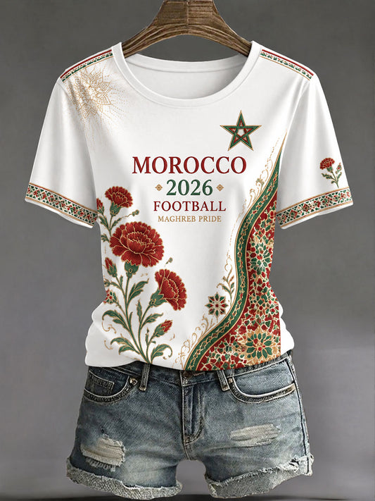 T-shirts de football 2026 pour femmes, Maroc