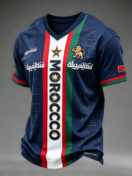 T-shirt à col en V Marocain pour homme