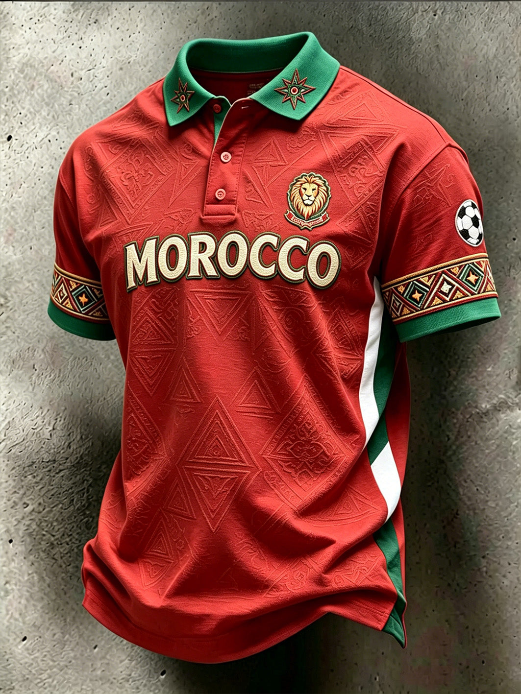Combinaison de couleur pour hommes Design Football Element Pattern Print Polo