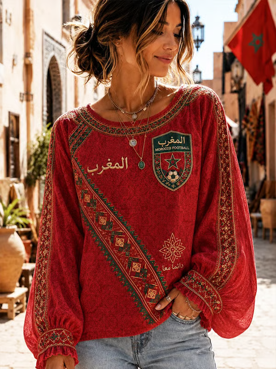Chemise Femme Maroc Imprimé Coton-Lin