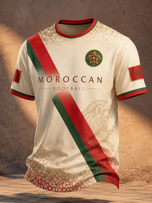 T-shirt homme à manches courtes imprimé marocain