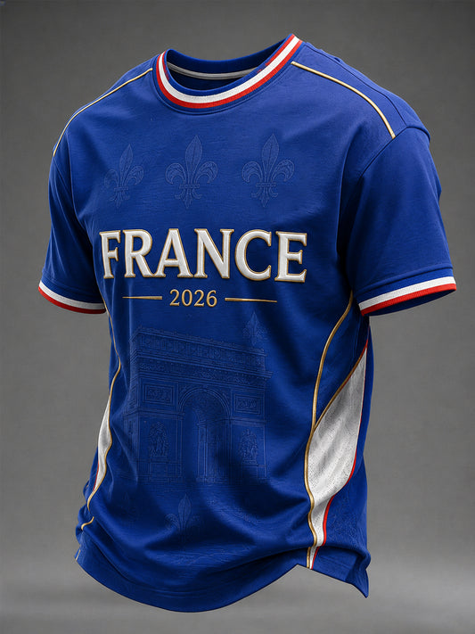 Cadeau pour hommes, pour les fans de football français, t-shirt décontracté à imprimé