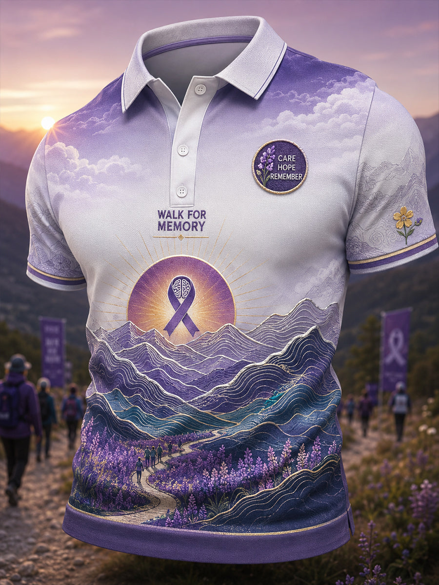 Chemise à manches courtes Alzheimer's Disease Awareness pour hommes