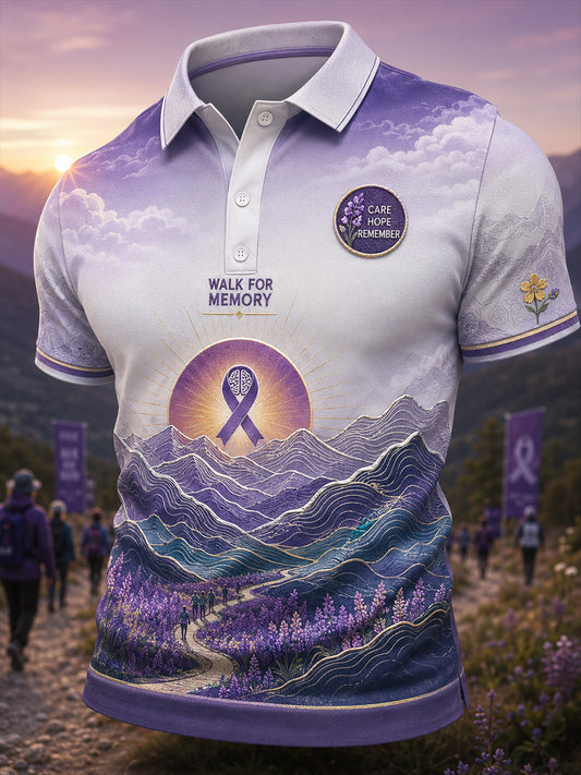 Chemise à manches courtes Alzheimer's Disease Awareness pour hommes