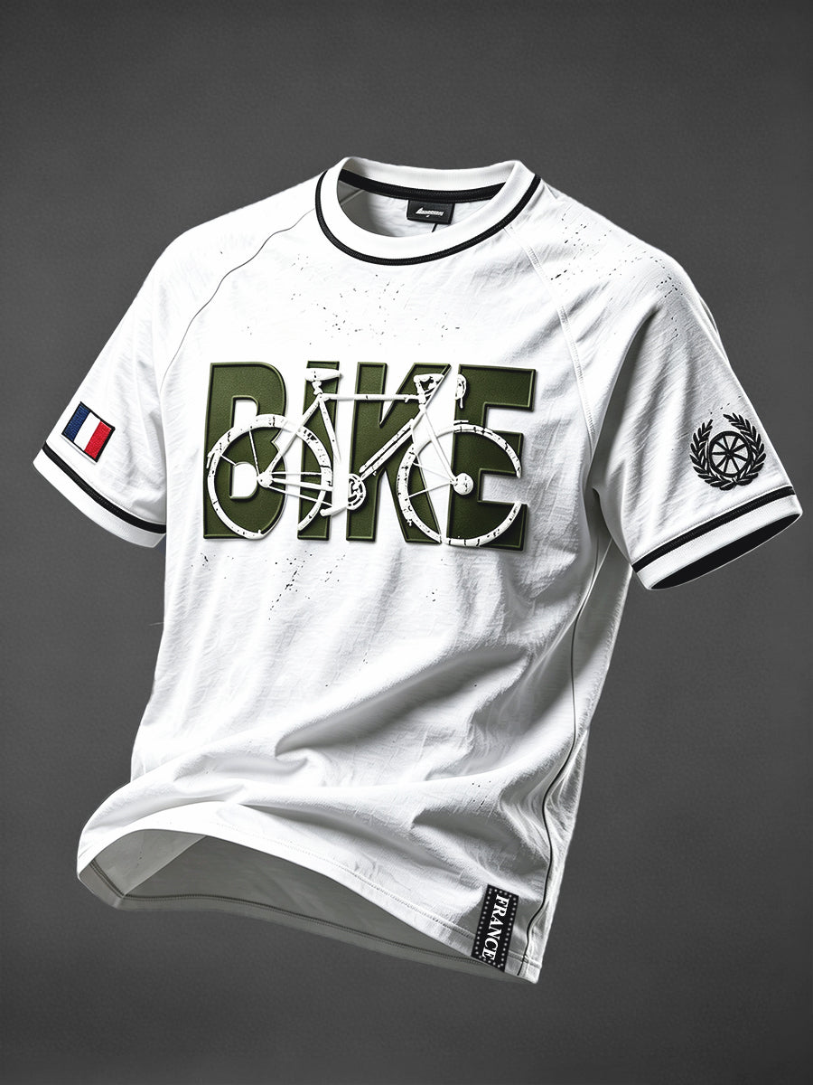 T-shirt décontracté pour homme à imprimé vélo français