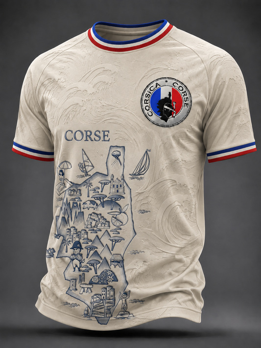 T-shirt à manches courtes pour homme aux couleurs du drapeau de la Corse