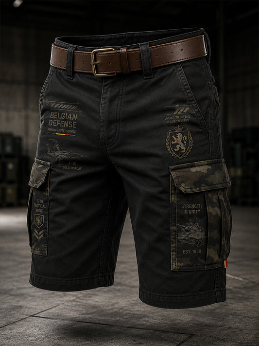 Pantalon cargo court imprimé camo militaire pour hommes