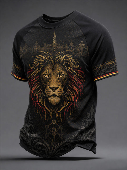 T-shirt décontracté pour homme à imprimé belge