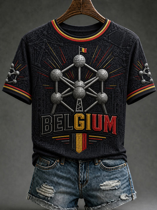 T-shirt à manches courtes pour femmes, motif «Belgium Lover»