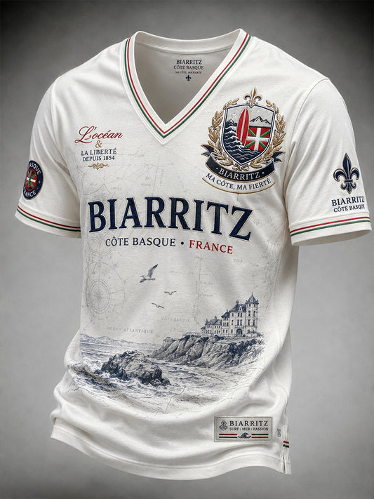 T-shirt col V French Cities Homme