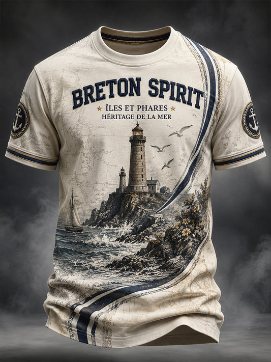 T-shirt à manches courtes pour homme, Bretagne, France