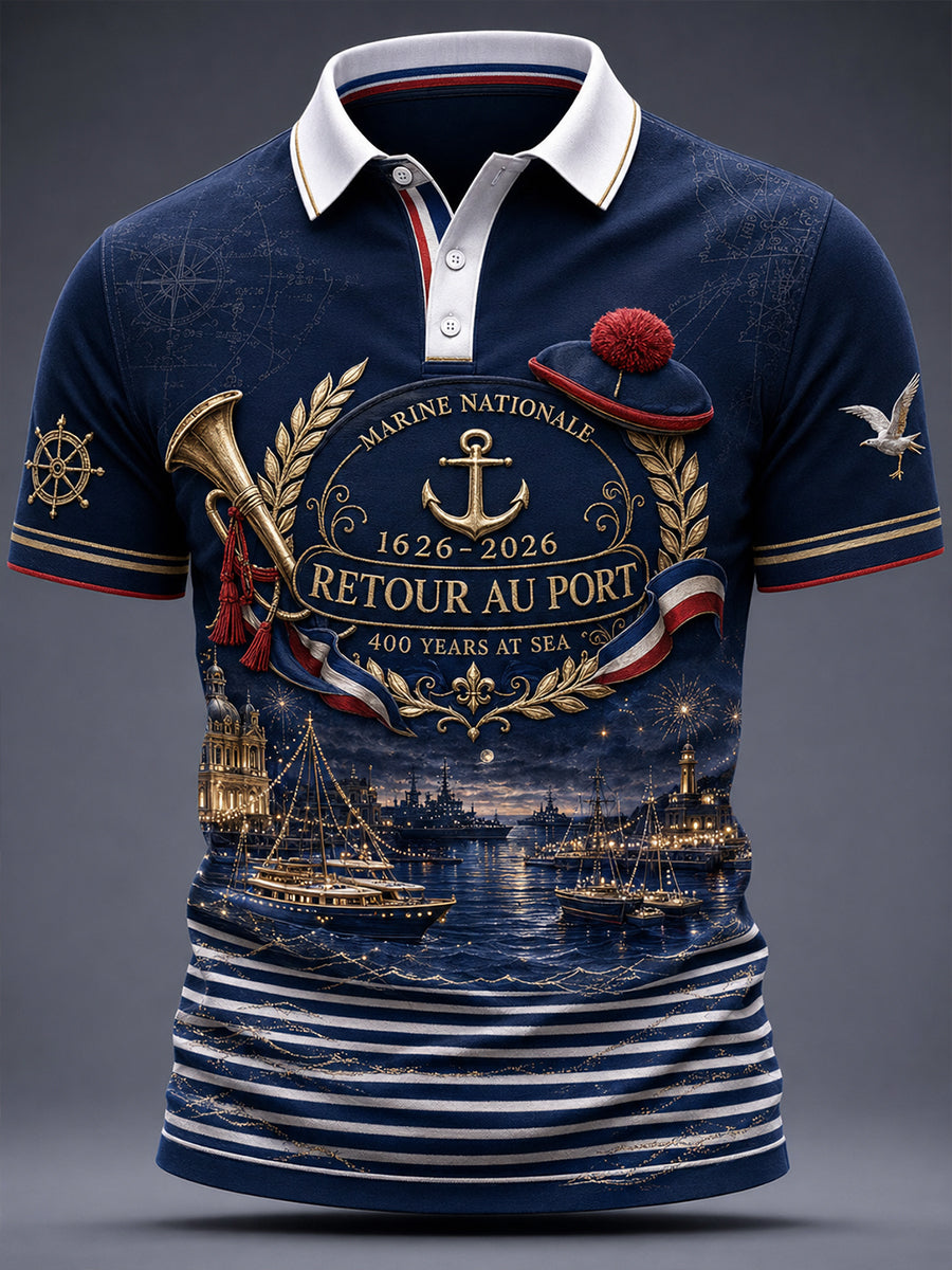 T-shirt manches courtes bleu marine pour homme