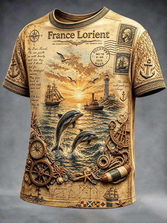 T-shirt décontracté pour homme, imprimé vintage du Festival celtique international de Bretagne à Lorient