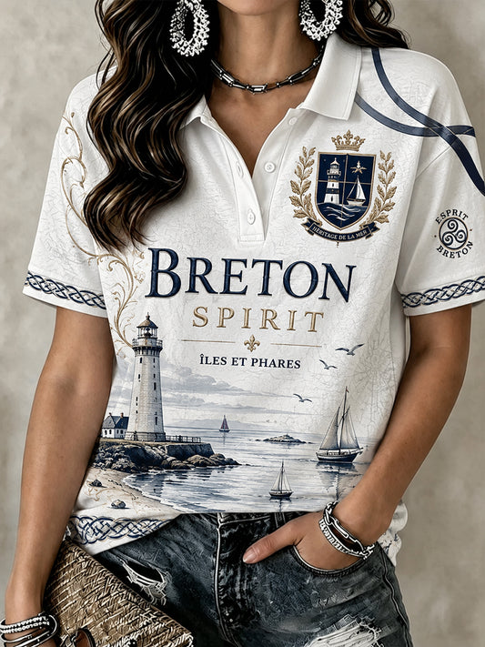 T-shirt Brittany France Polo Femme