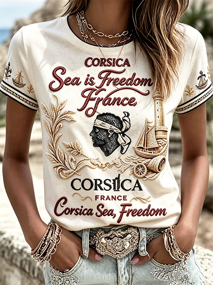 T-shirt casual homme français corse imprimé en 3D