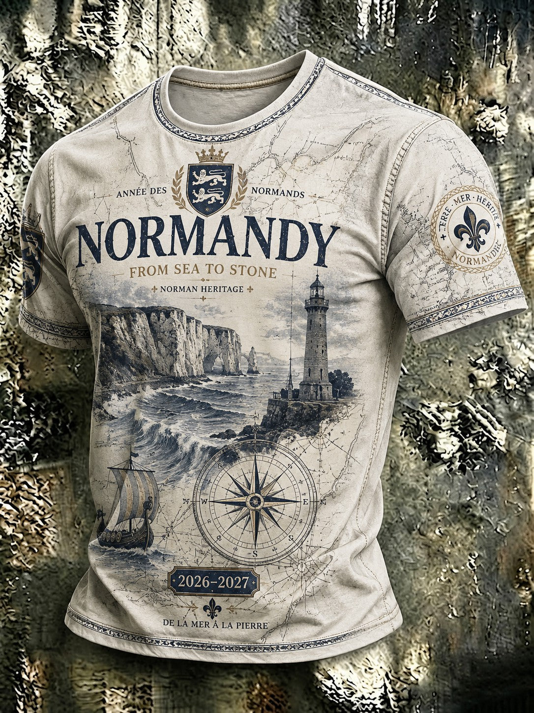 T-shirt imprimé France Normandie pour homme