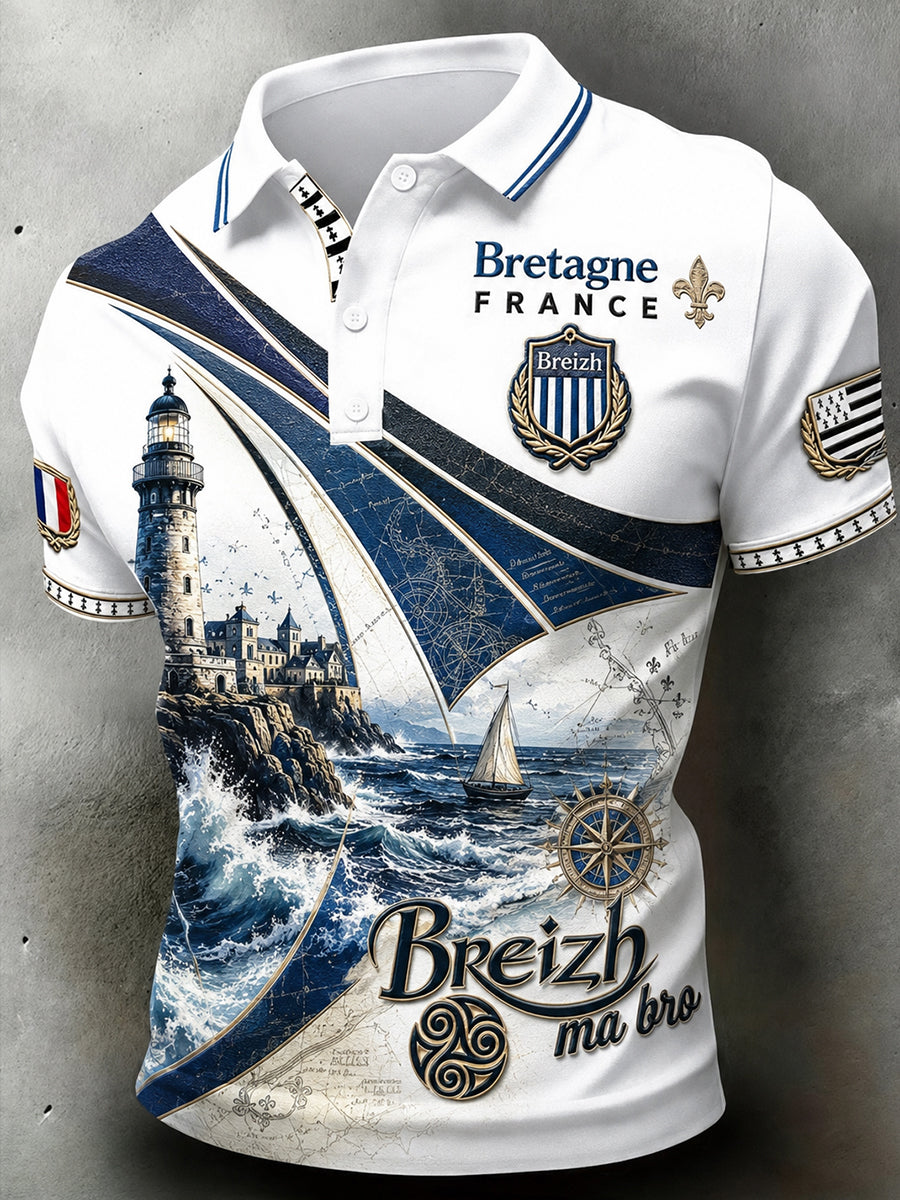 Chemise à manches courtes pour homme, Bretagne, France