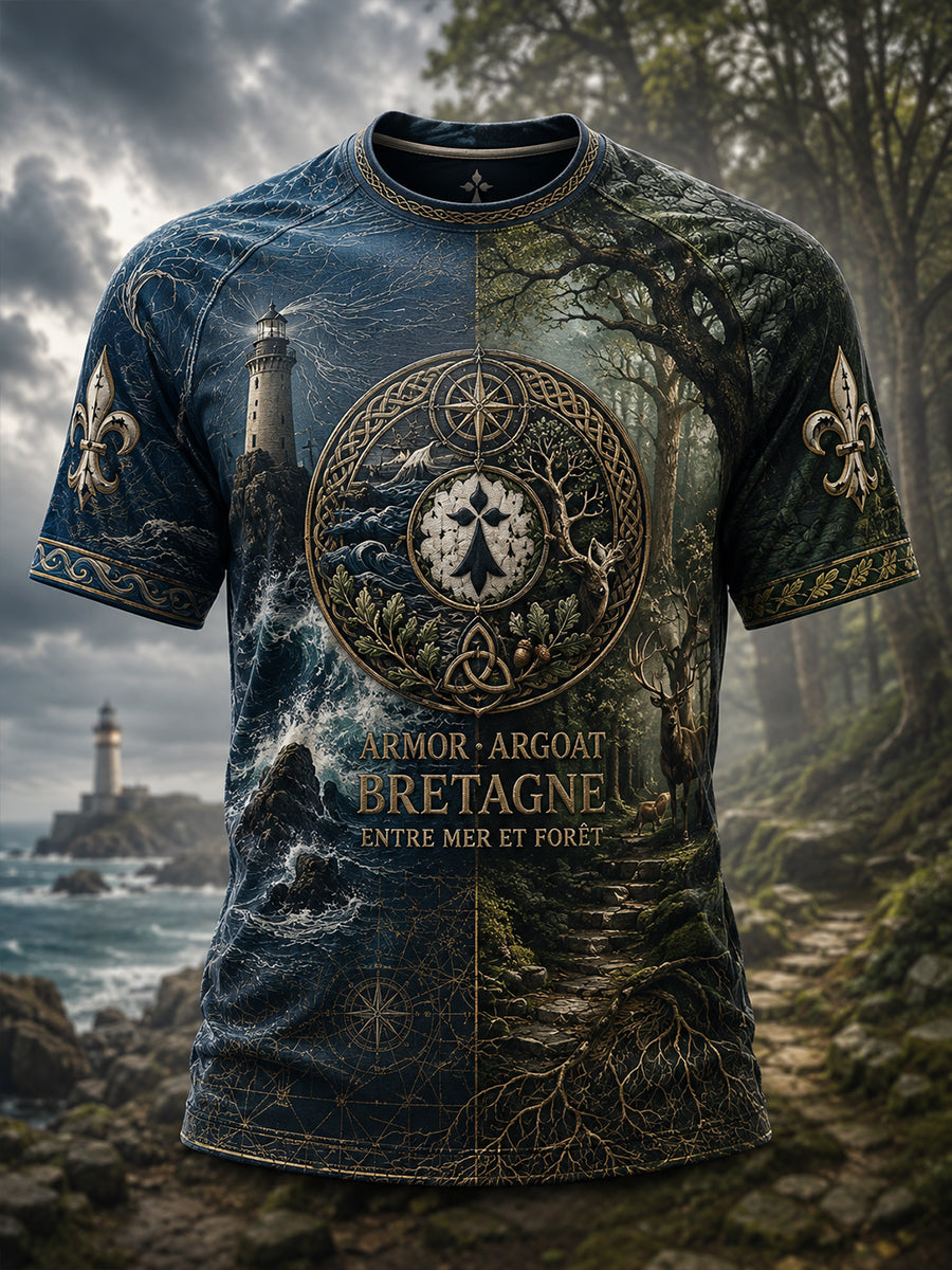 Chemise à manches courtes pour homme, Bretagne, France