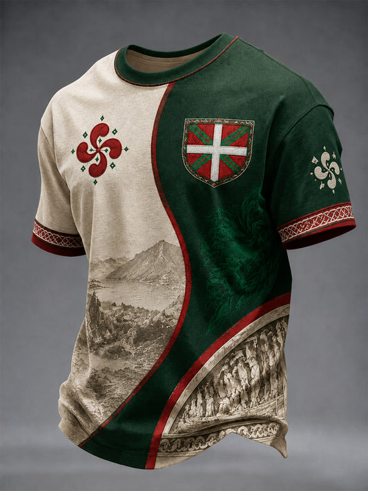 T-shirt à imprimé Pays Basque pour homme