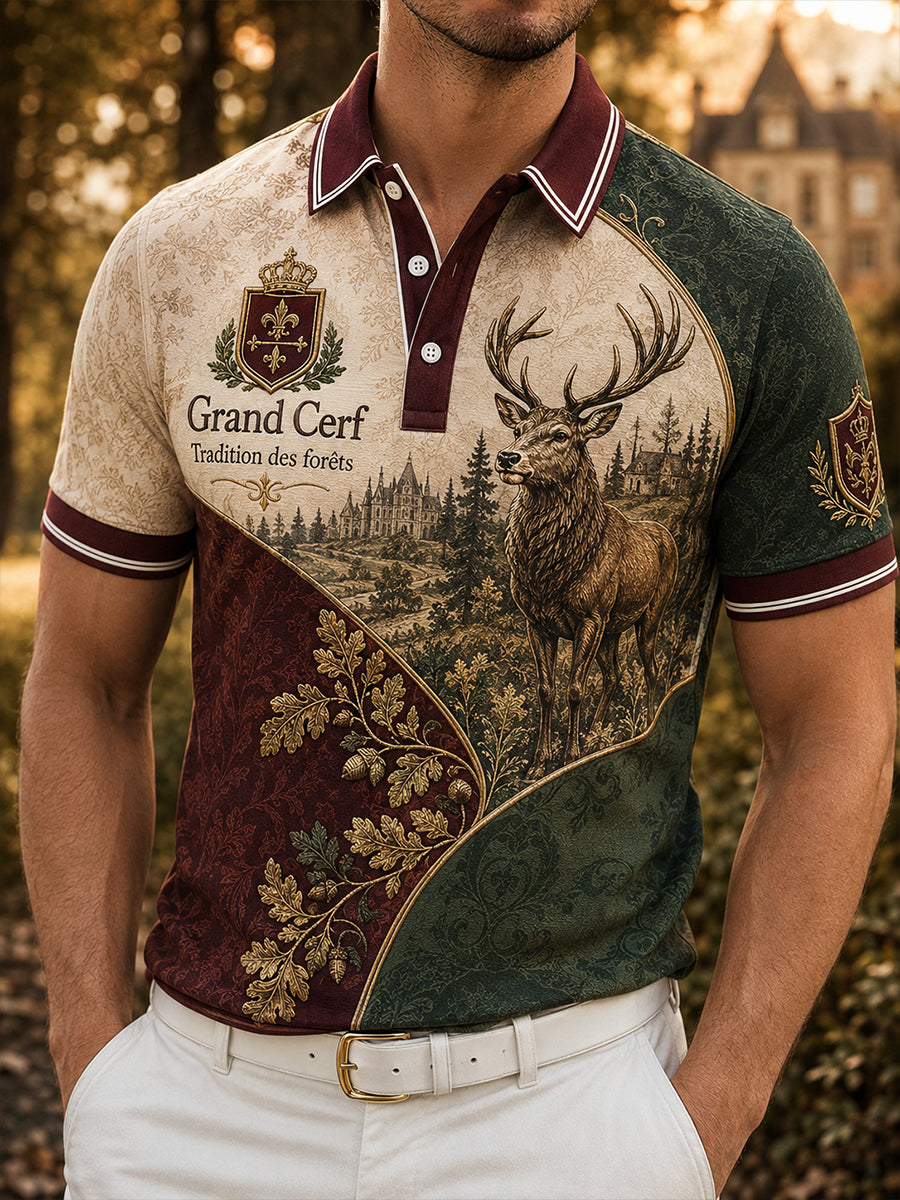 T-shirt manches courtes de saison de chasse française pour hommes