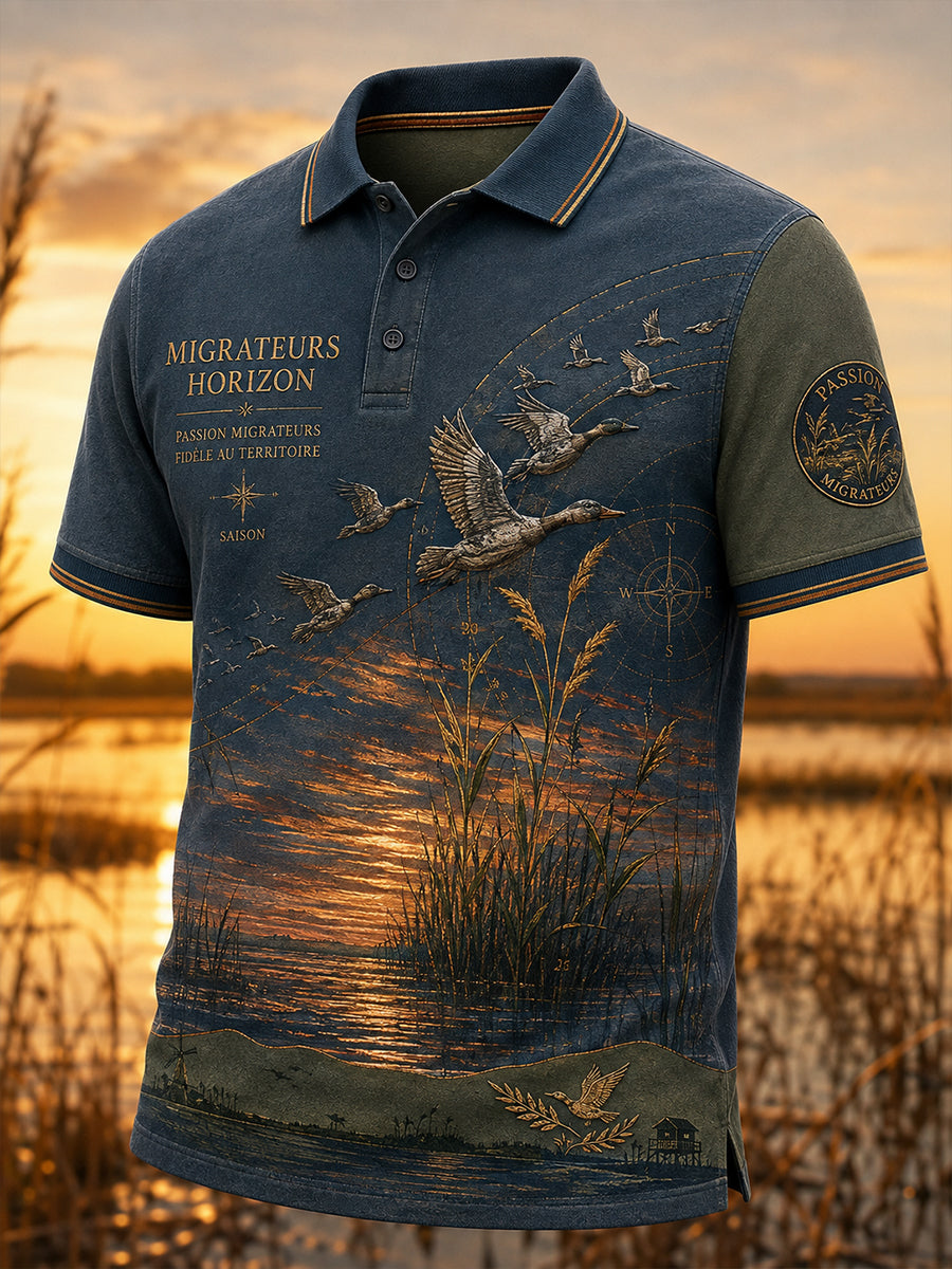 T-shirt manches courtes de saison de chasse française pour hommes