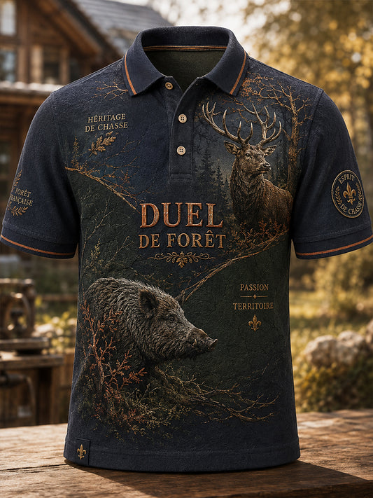T-shirt manches courtes de saison de chasse française pour hommes