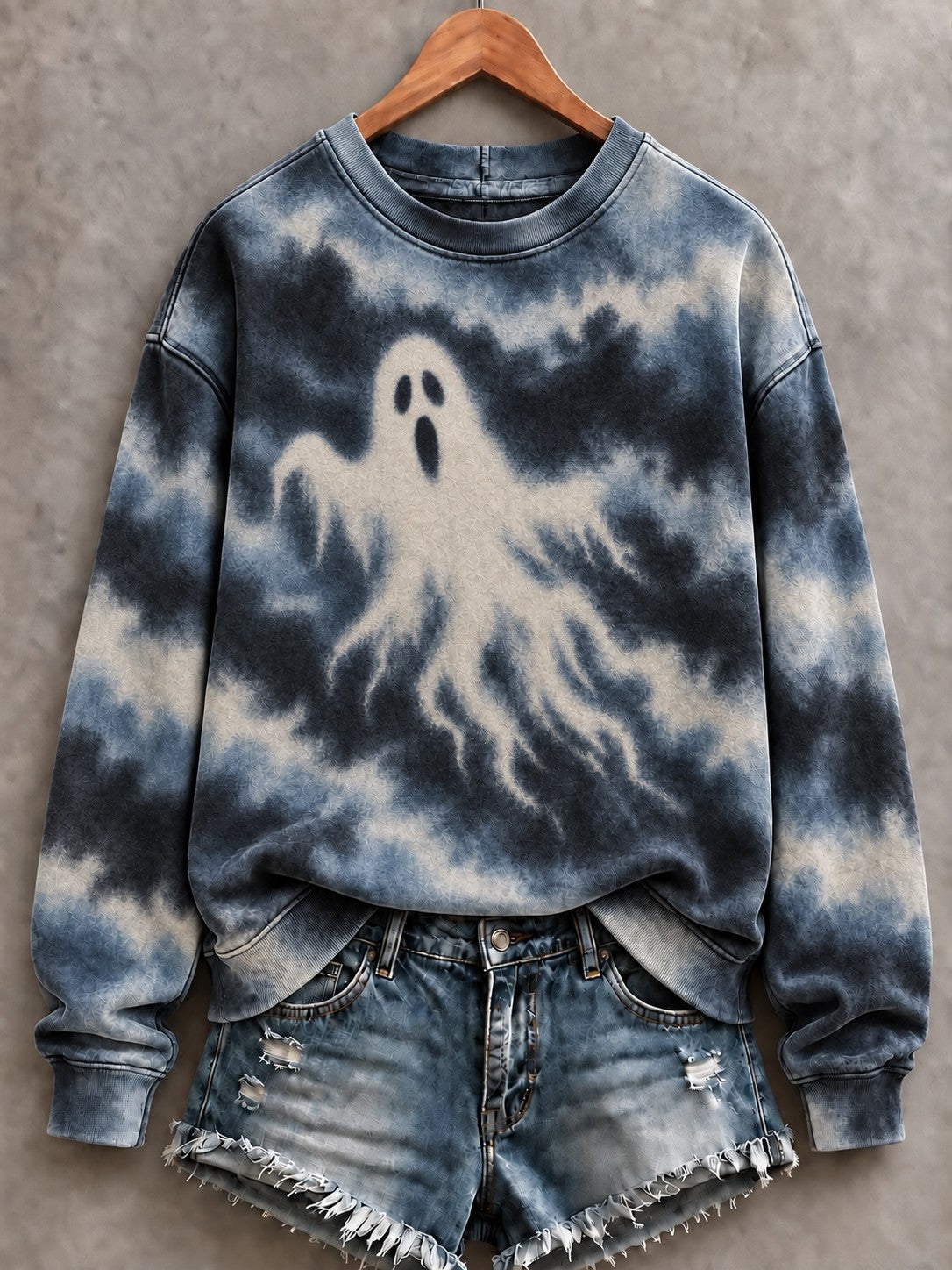 Women's Ghost Tie Dye Printed Sweatshirt