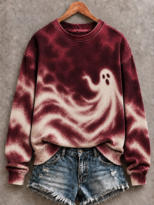 Women's Ghost Tie Dye Printed Sweatshirt