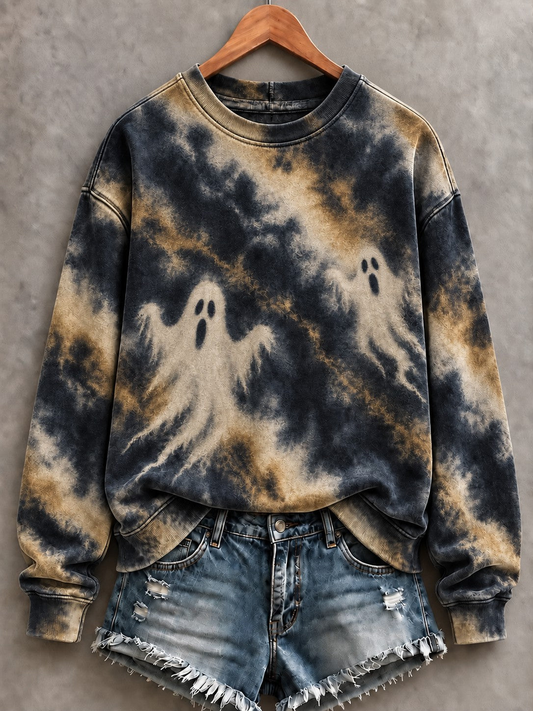 Women's Ghost Tie Dye Printed Sweatshirt