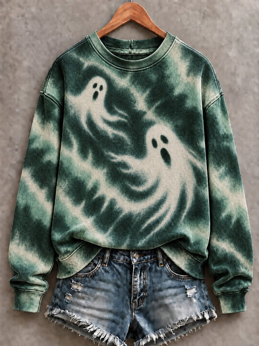 Women's Ghost Tie Dye Printed Sweatshirt